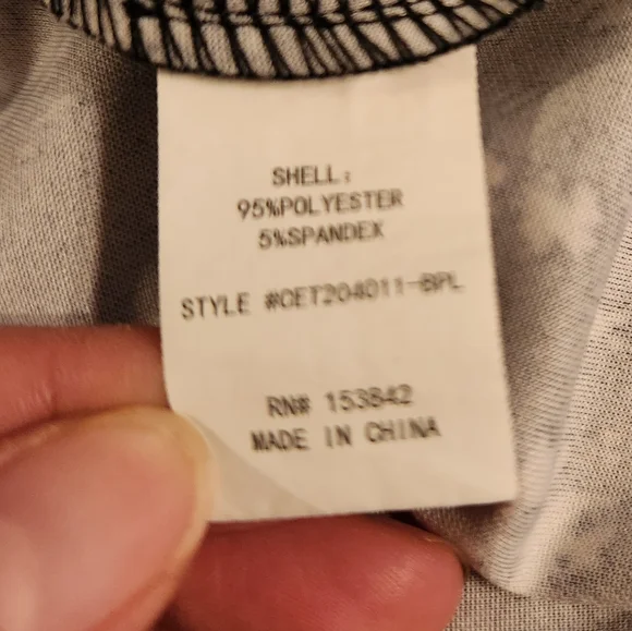 MELLODAY Blouse, Black & White Floral Pattern, Long Sleeve, Size XXL - Picture 8 of 12